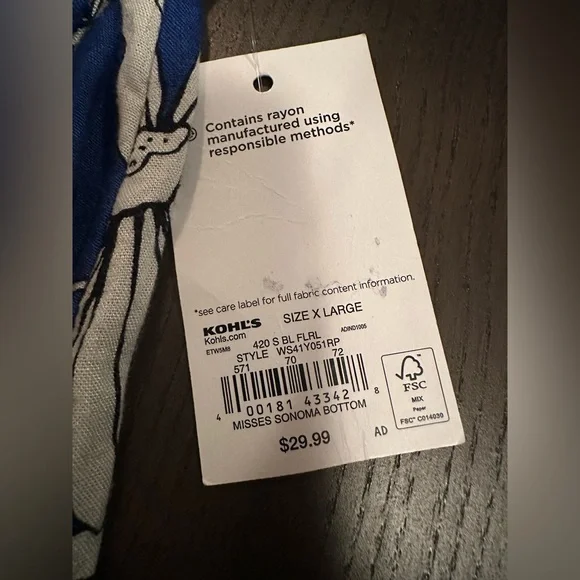 Sonoma Blue Floral Midi Skirt XL - Picture 13 of 13